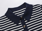 Striped Polo Cardigan Flowering Girl