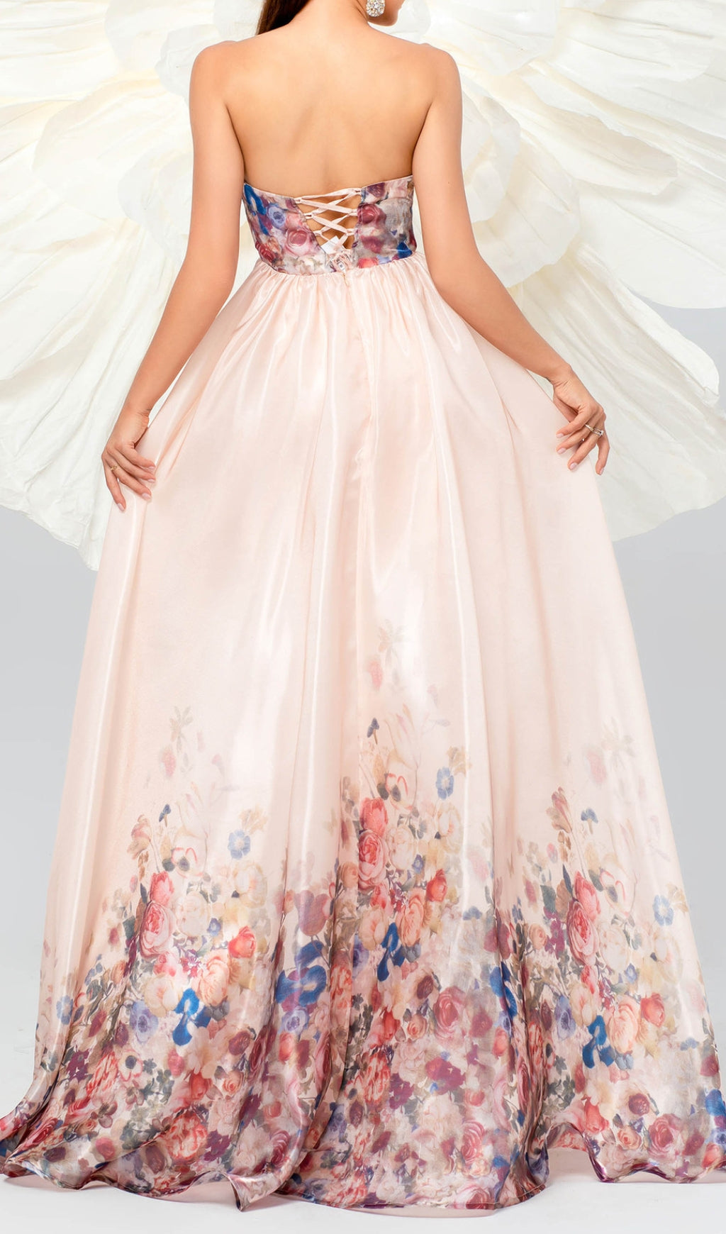 Bilhah Strapless Floral Print Maxi Dress Flowering Girl