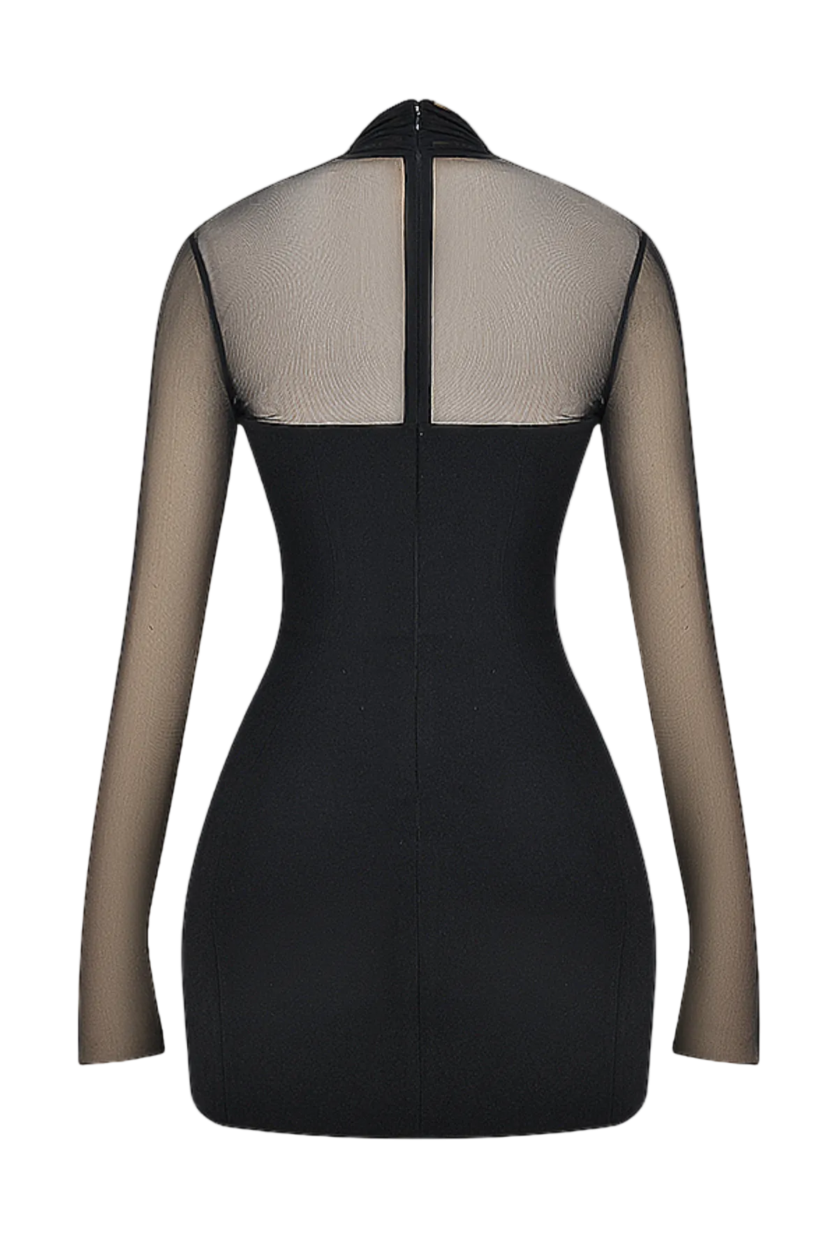 Kieran Halter Plunge Mesh Mini Dress Flowering Girl