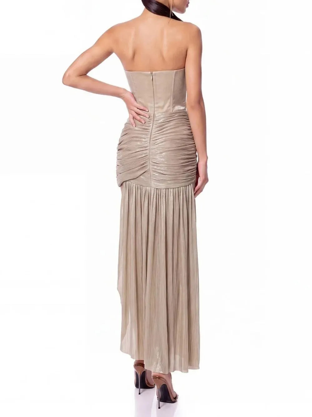 Pyrakon Strapless Ruched Dress Flowering Girl