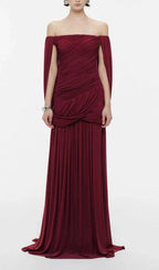 Kelsy Ruched Off-Shoulder Maxi Dress Flowering Girl