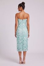 Mint Green Lace Column Dress Flowering Girl