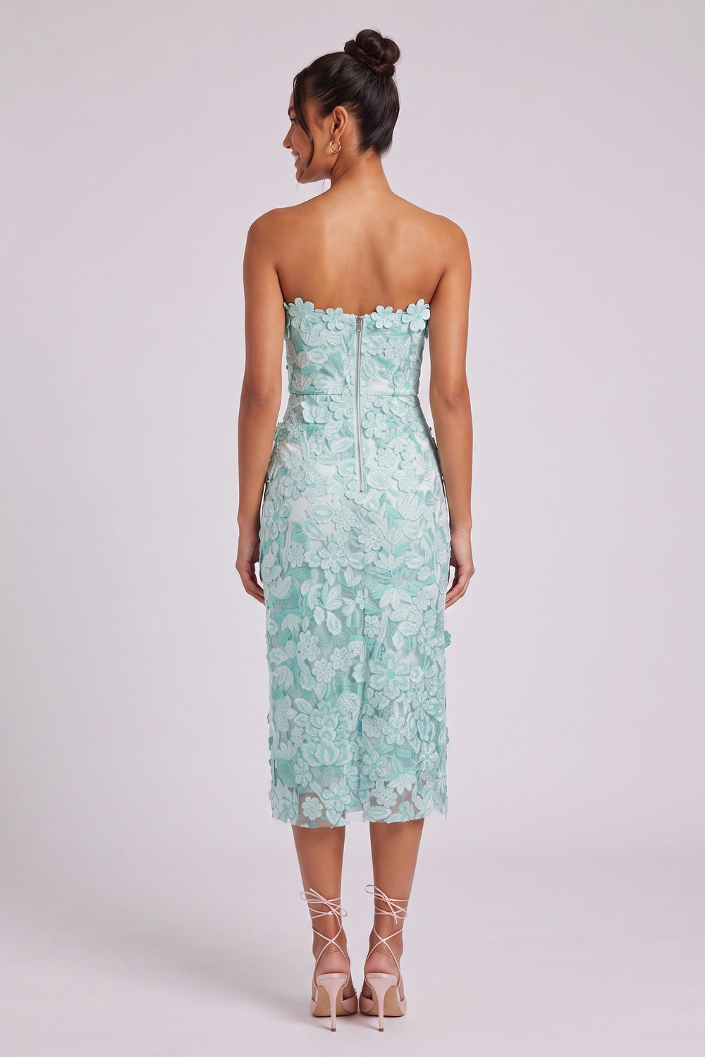 Mint Green Lace Column Dress Flowering Girl