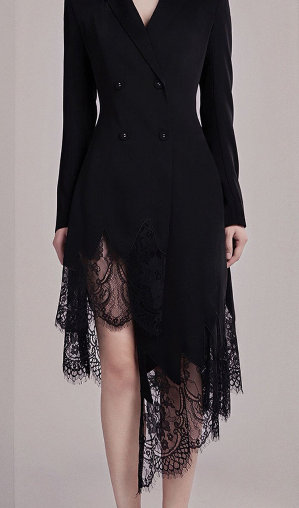 Inez Black Long Sleeve Blazer Dress Flowering Girl