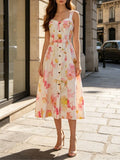 Mariangel Strappy Floral Midi Dress Flowering Girl