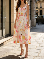 Mariangel Strappy Floral Midi Dress Flowering Girl