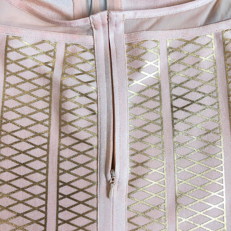 METALLIC BANDAGE MIDI DRESS IN APRICOT Flowering Girl