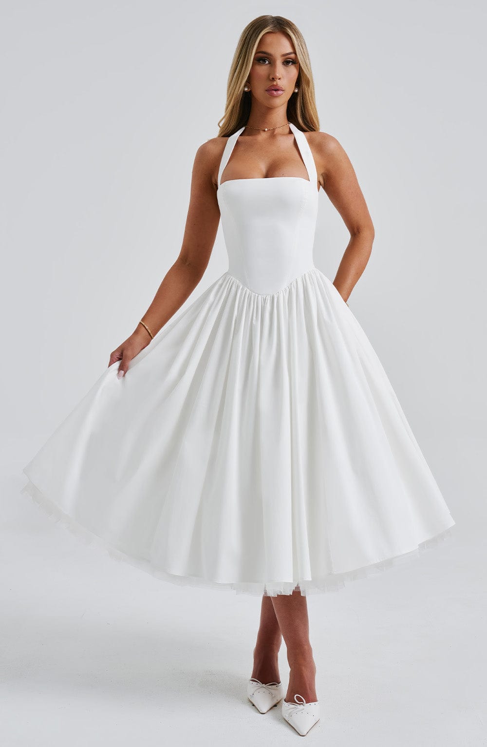 Cressida Midi Dress - Ivory Flowering Girl