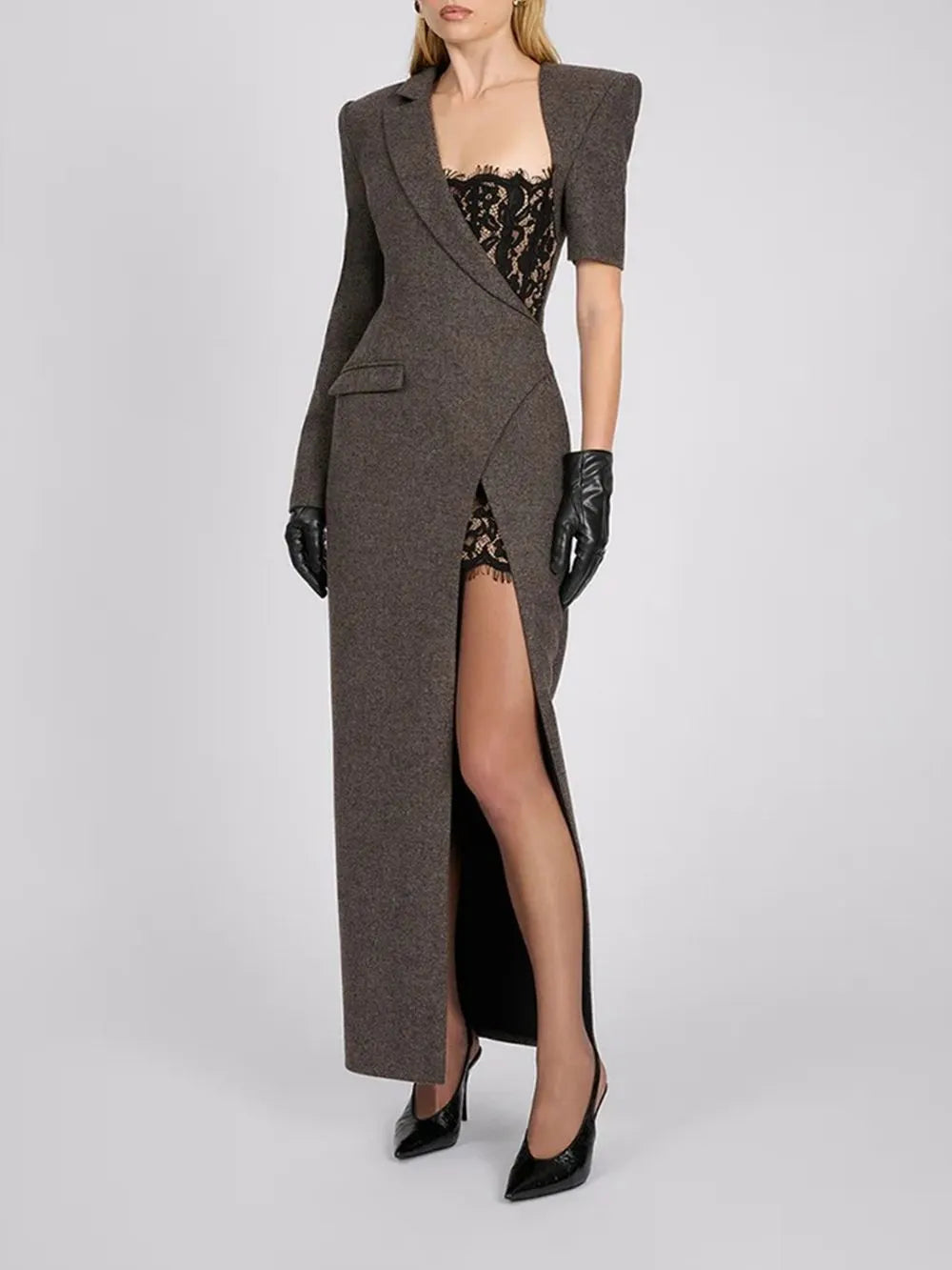 Mariah Lace Maxi Blazer Dress Flowering Girl