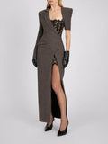 Mariah Lace Maxi Blazer Dress Flowering Girl