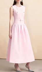 Jonatha Pink Midi Dress Flowering Girl