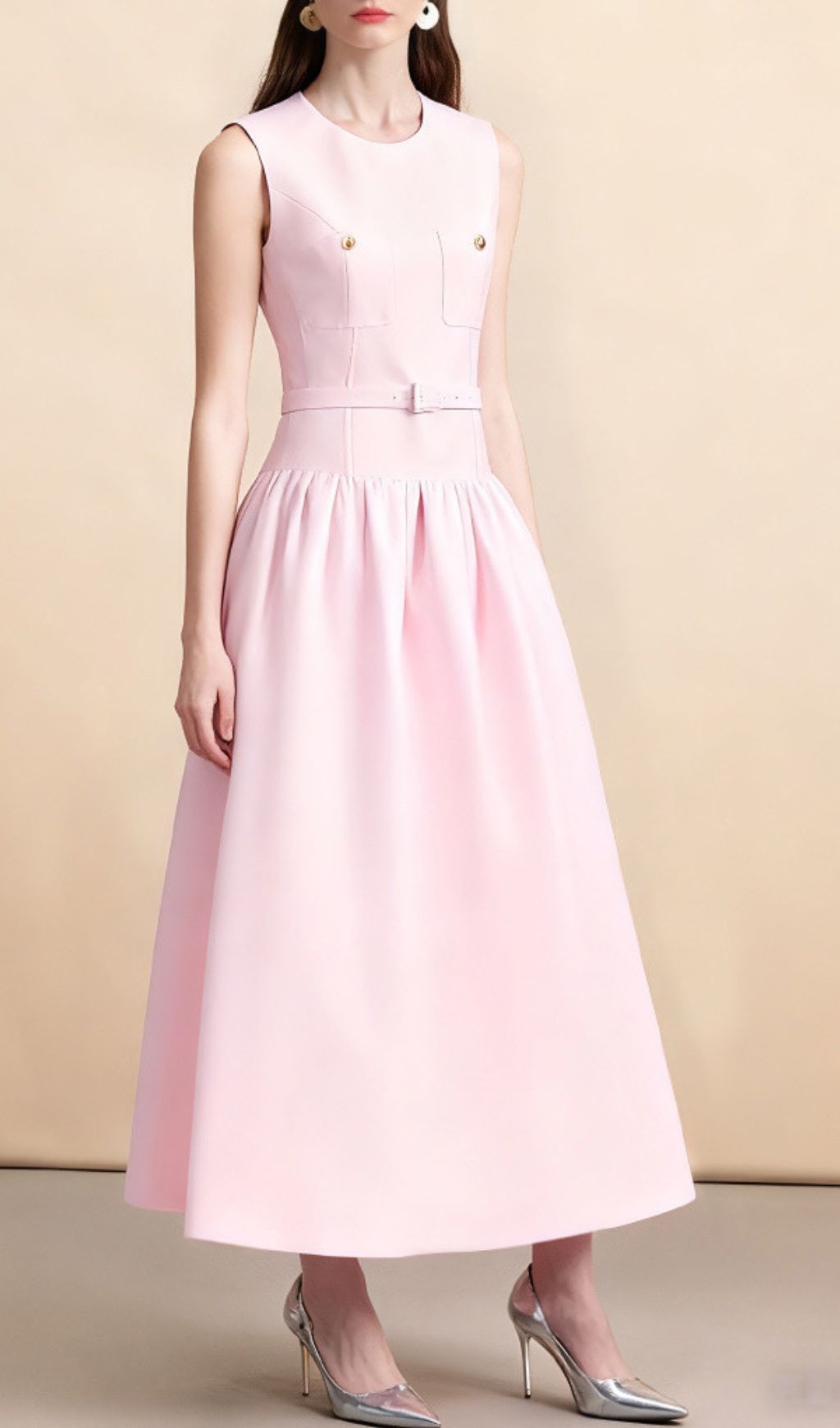 Jonatha Pink Midi Dress Flowering Girl