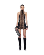 Eartha Strapless Mesh Furry Mini Dress Flowering Girl