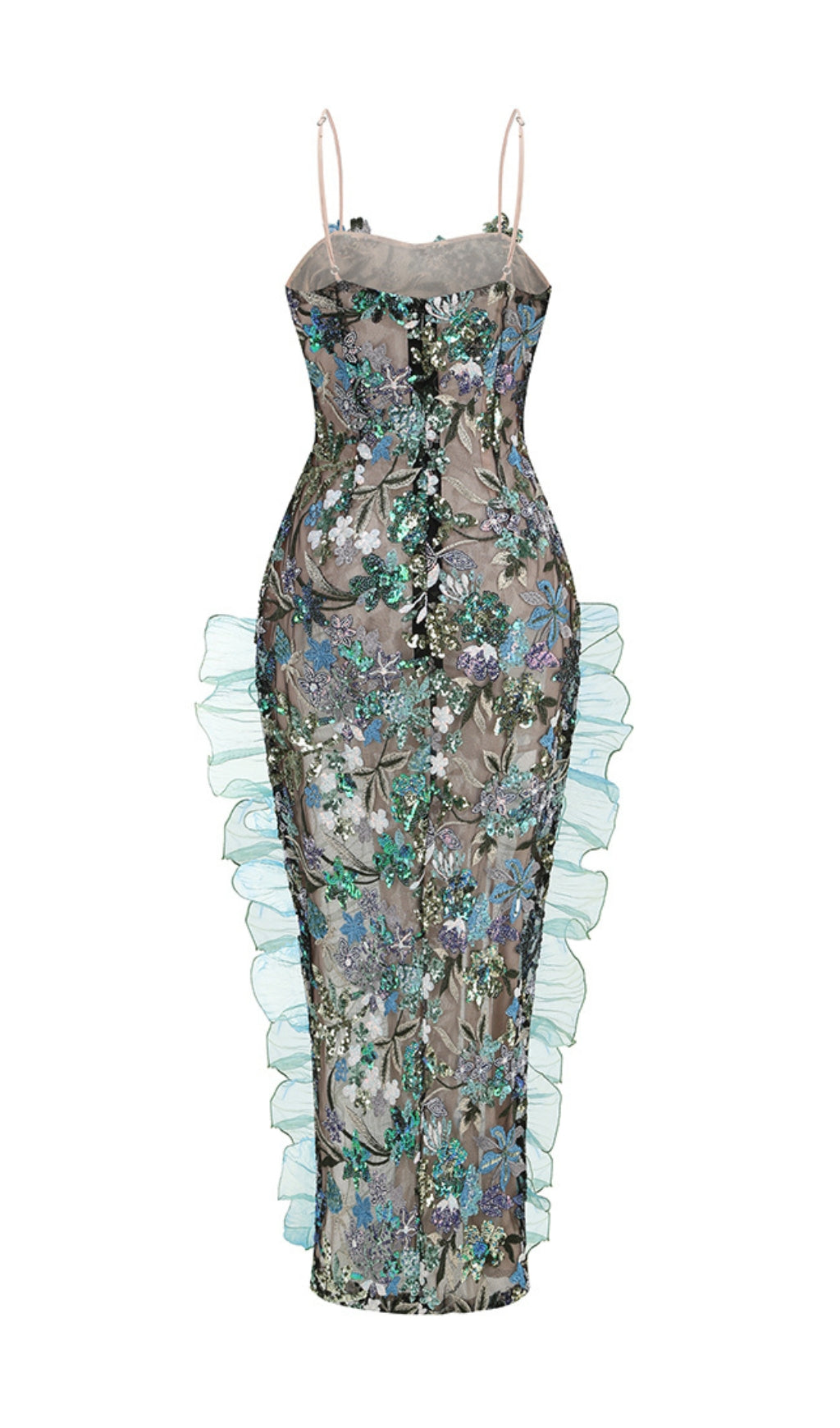 Beth Sequin Flower Embroidery Maxi Dress Flowering Girl