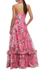Isabelle Ruffled Halter Maxi Dress Flowering Girl