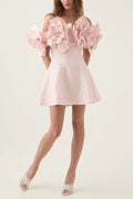Etta Flower Strapless Mini Dress In Pink Flowering Girl