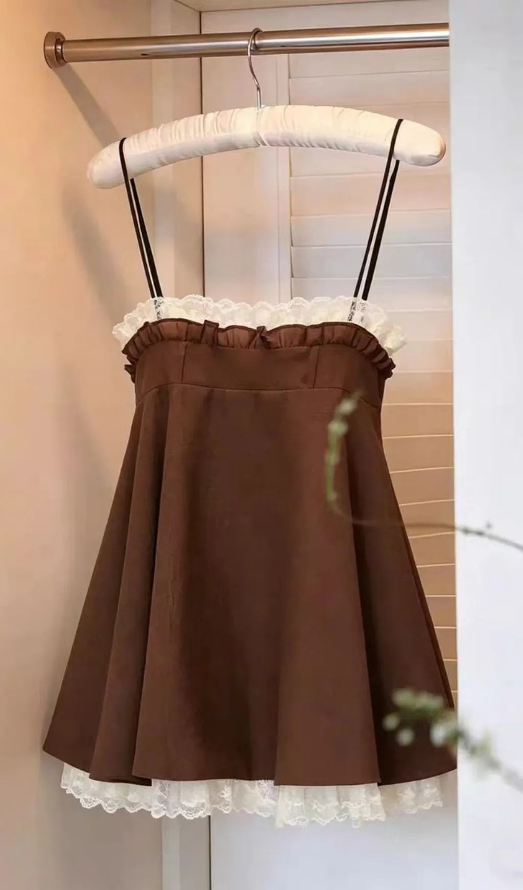 Lilibeth Chocolate Mini Dress Flowering Girl