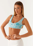 Mercer Sequin Bralette - Blue Flowering Girl