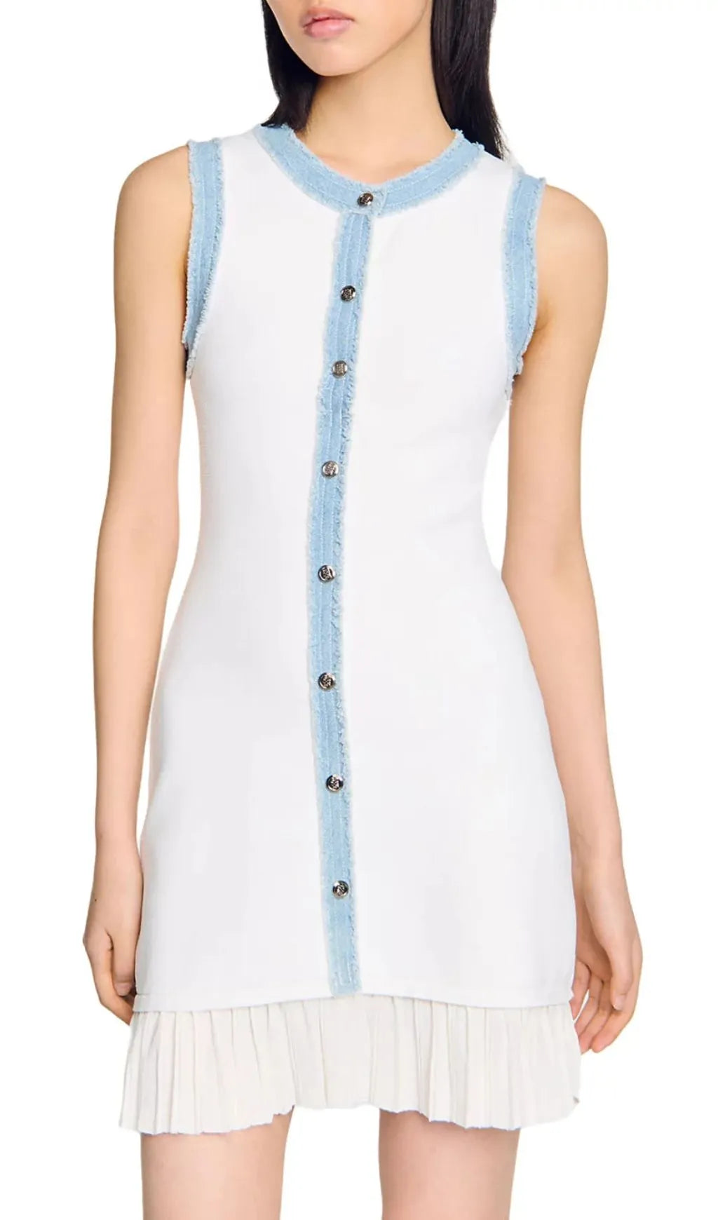 Short Knit Dress with Ruffles Flowering Girl