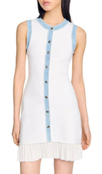 Short Knit Dress with Ruffles Flowering Girl