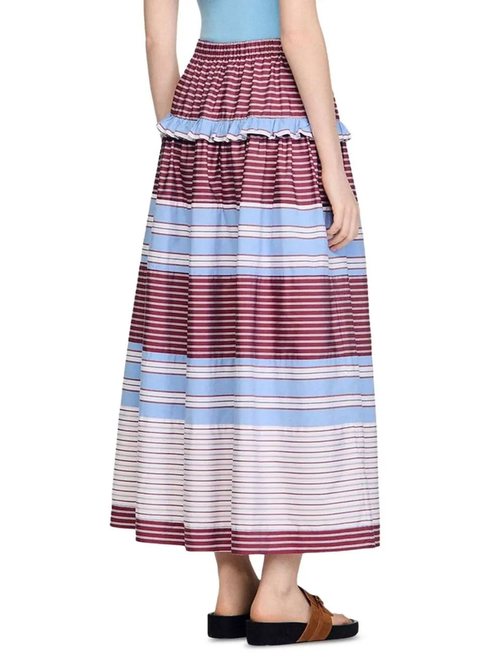 Long Striped Cotton Skirt Flowering Girl