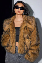 Imitation Fox Fur Long Sleeve Short Jackets Flowering Girl