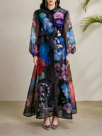 Maru Black Printed Maxi Dress Flowering Girl