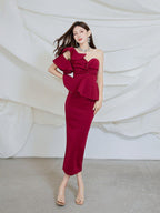 Dolores Strapless Backless Ruffle Maxi Dress Set Flowering Girl
