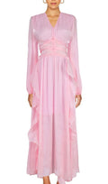 Ginger V-Neck Long Sleeve Maxi Dress Flowering Girl
