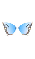 Tierney Blue Butterfly Crystal Sunglasses Flowering Girl