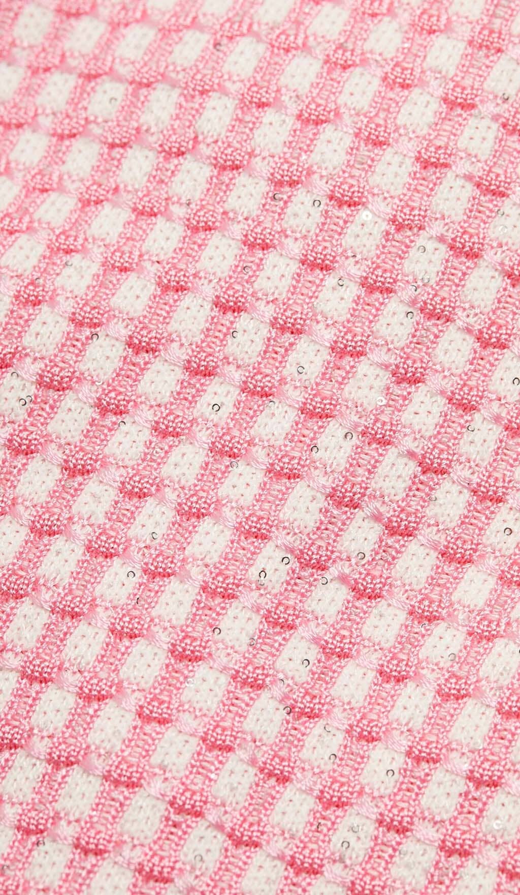 Knitted Button Mini Dress In Pink Flowering Girl
