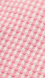Knitted Button Mini Dress In Pink Flowering Girl