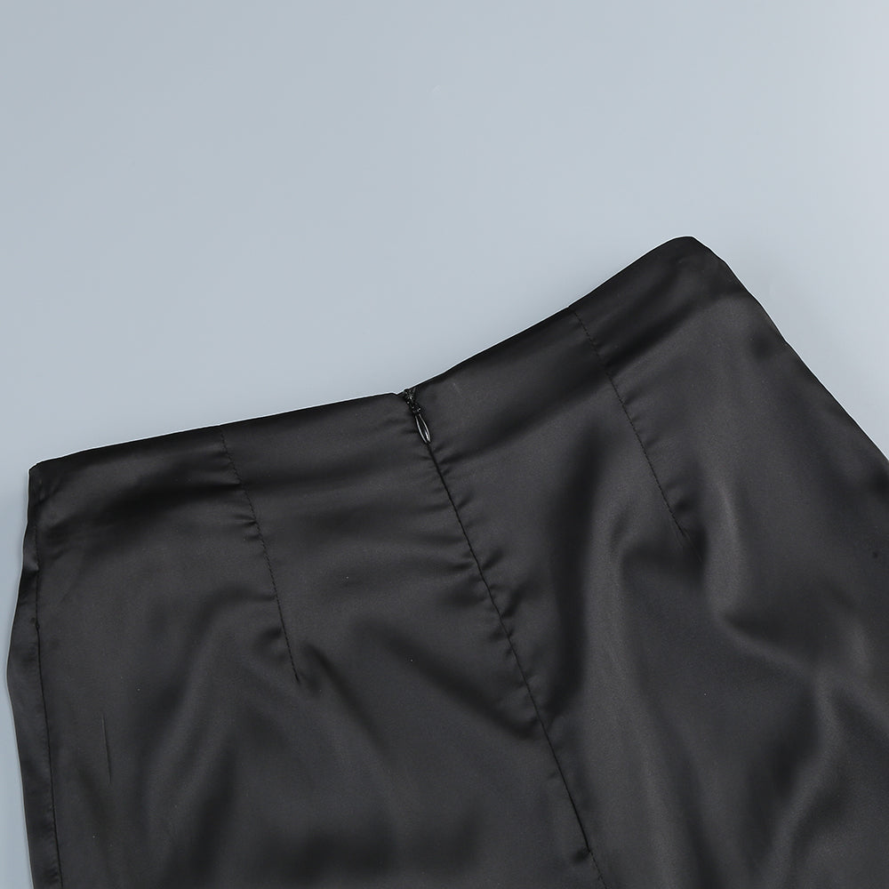 Brenton Leather Slit Maxi Skirt Set