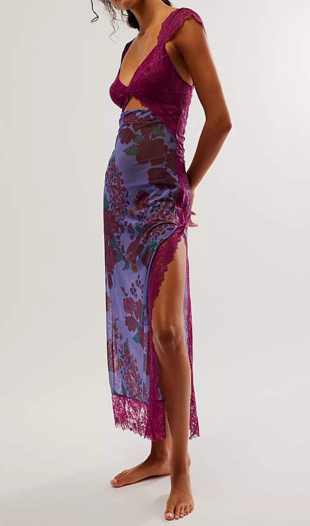 Ladee Lace Floral Midi Dress Flowering Girl