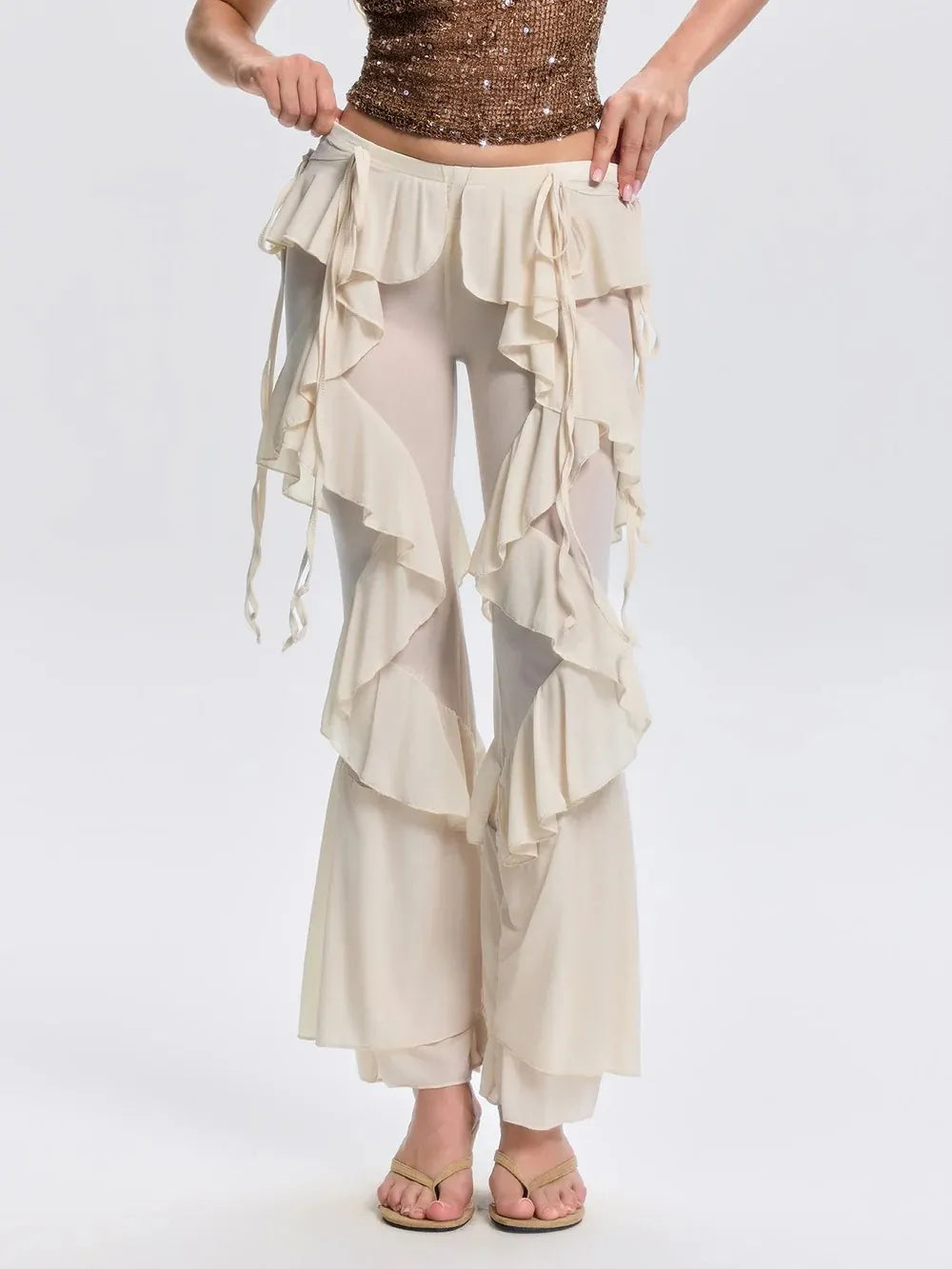 Norvela Ruffle Flare Pants Flowering Girl