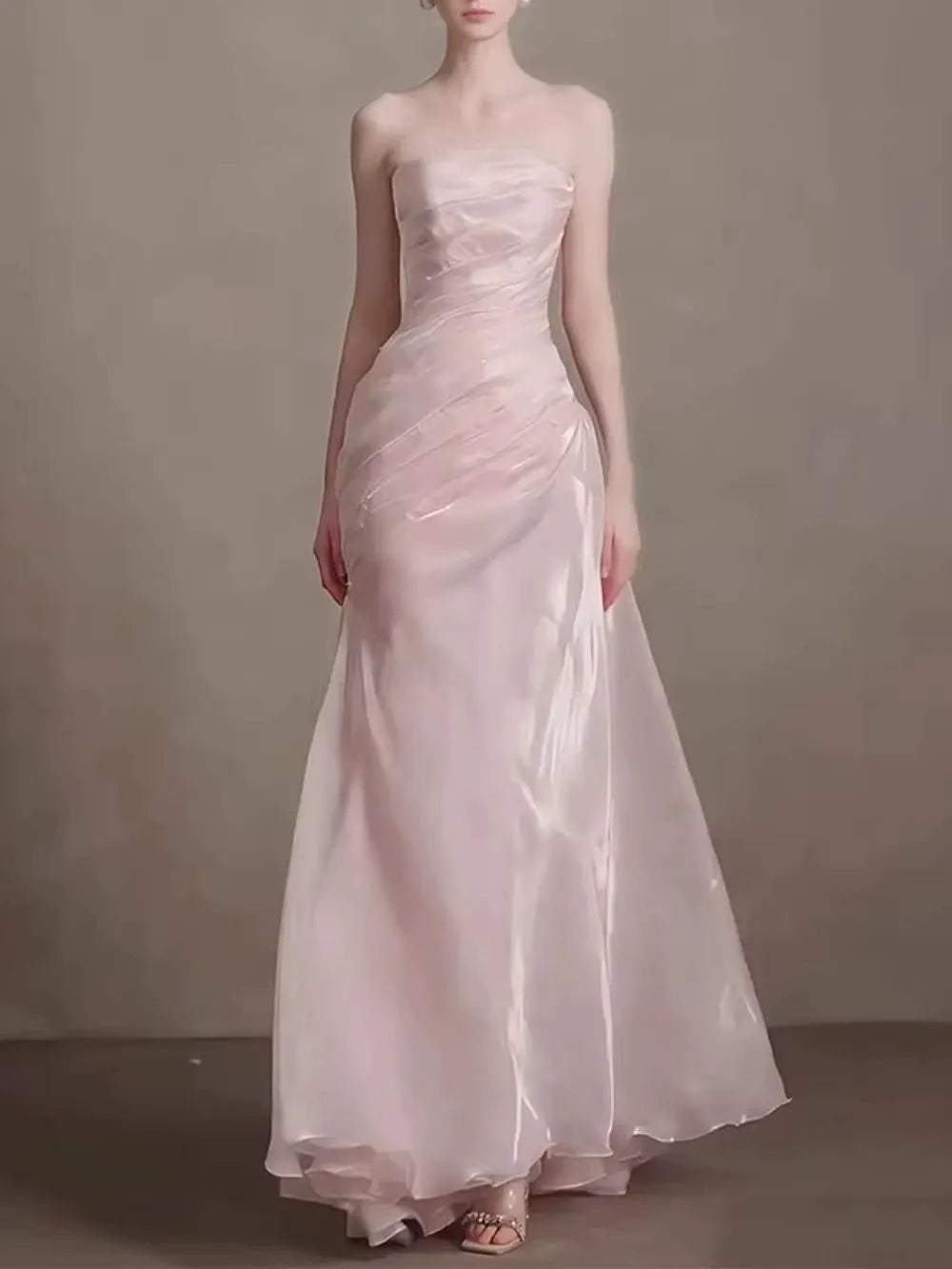 Masashi Pink Strapless Maxi Dress Flowering Girl