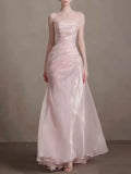 Masashi Pink Strapless Maxi Dress Flowering Girl