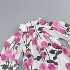 Brisa Rose Ruched Long Sleeve Mini Dress Flowering Girl