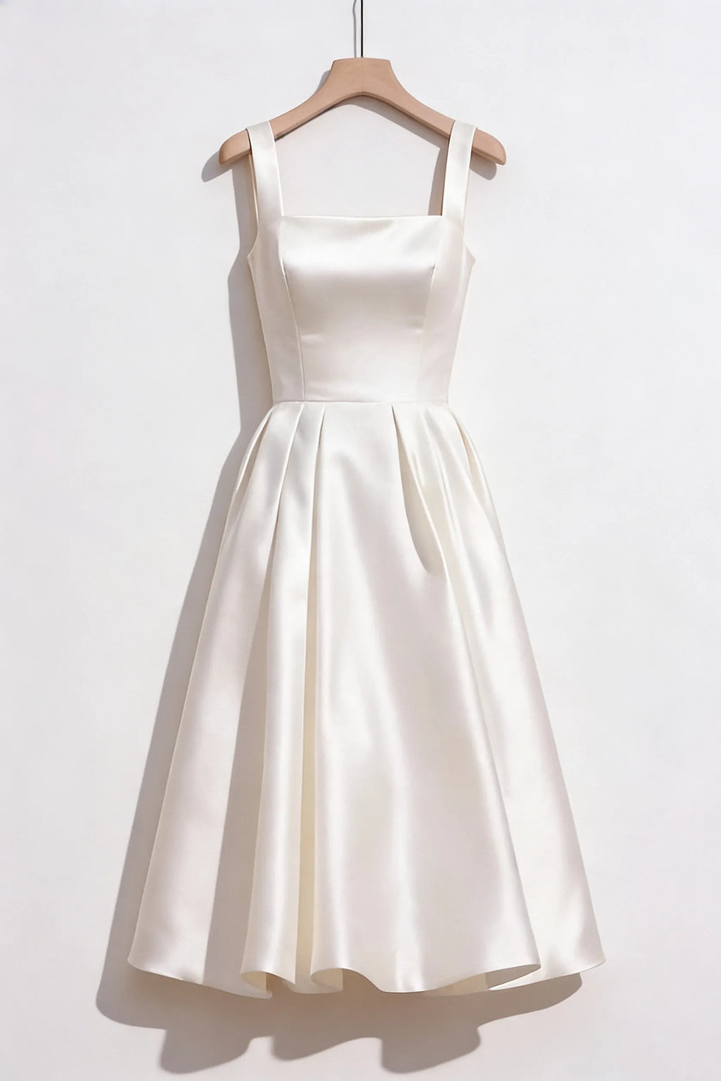 Minimalist Spaghetti Strap Midi Dress - Off-White Flowering Girl
