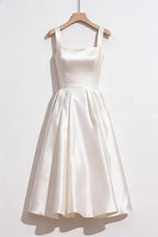 Minimalist Spaghetti Strap Midi Dress - Off-White Flowering Girl