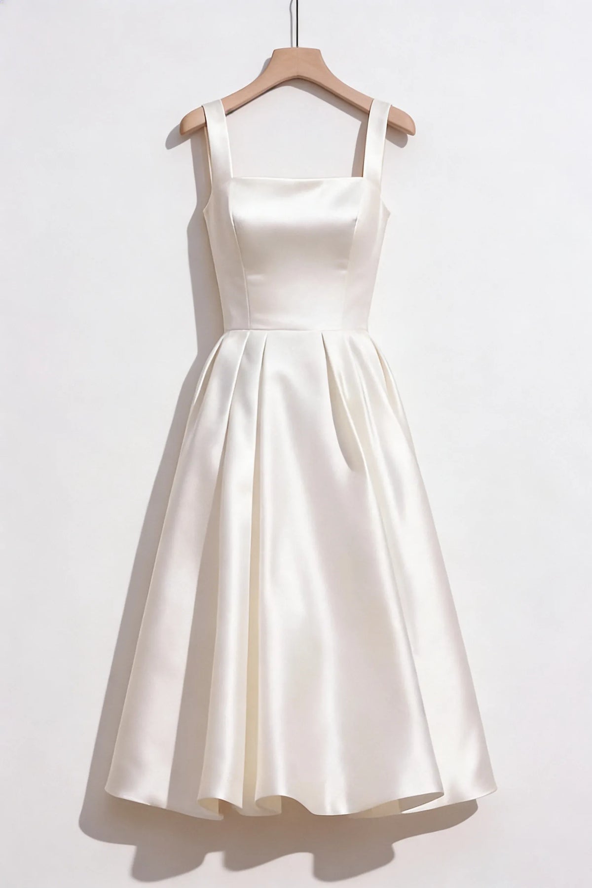 Minimalist Spaghetti Strap Midi Dress - Off-White Flowering Girl