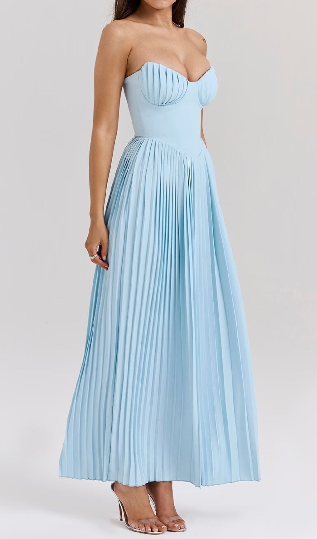 Fallon Strapless Pleated Maxi Dress Flowering Girl