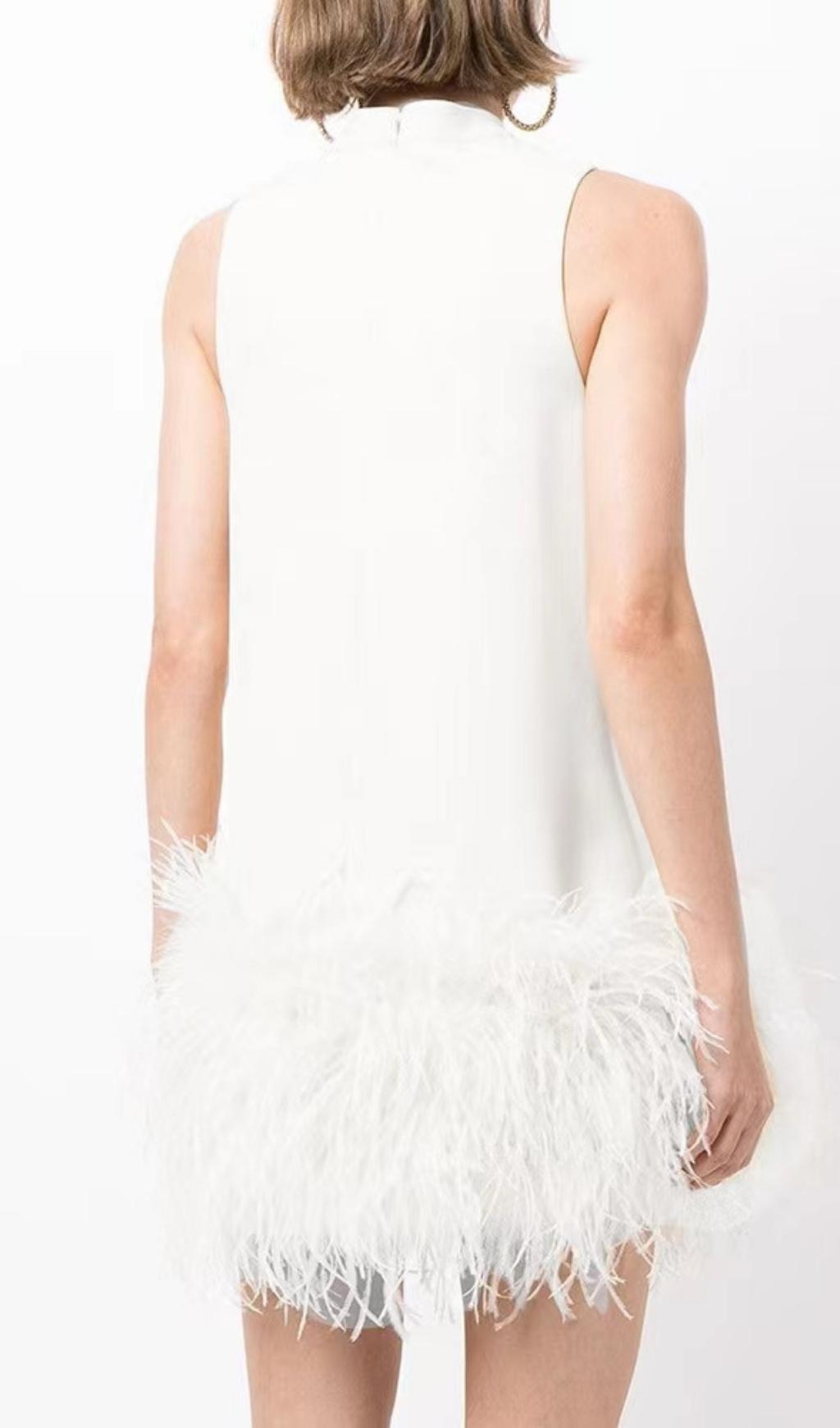 Feather Mini Dress Flowering Girl