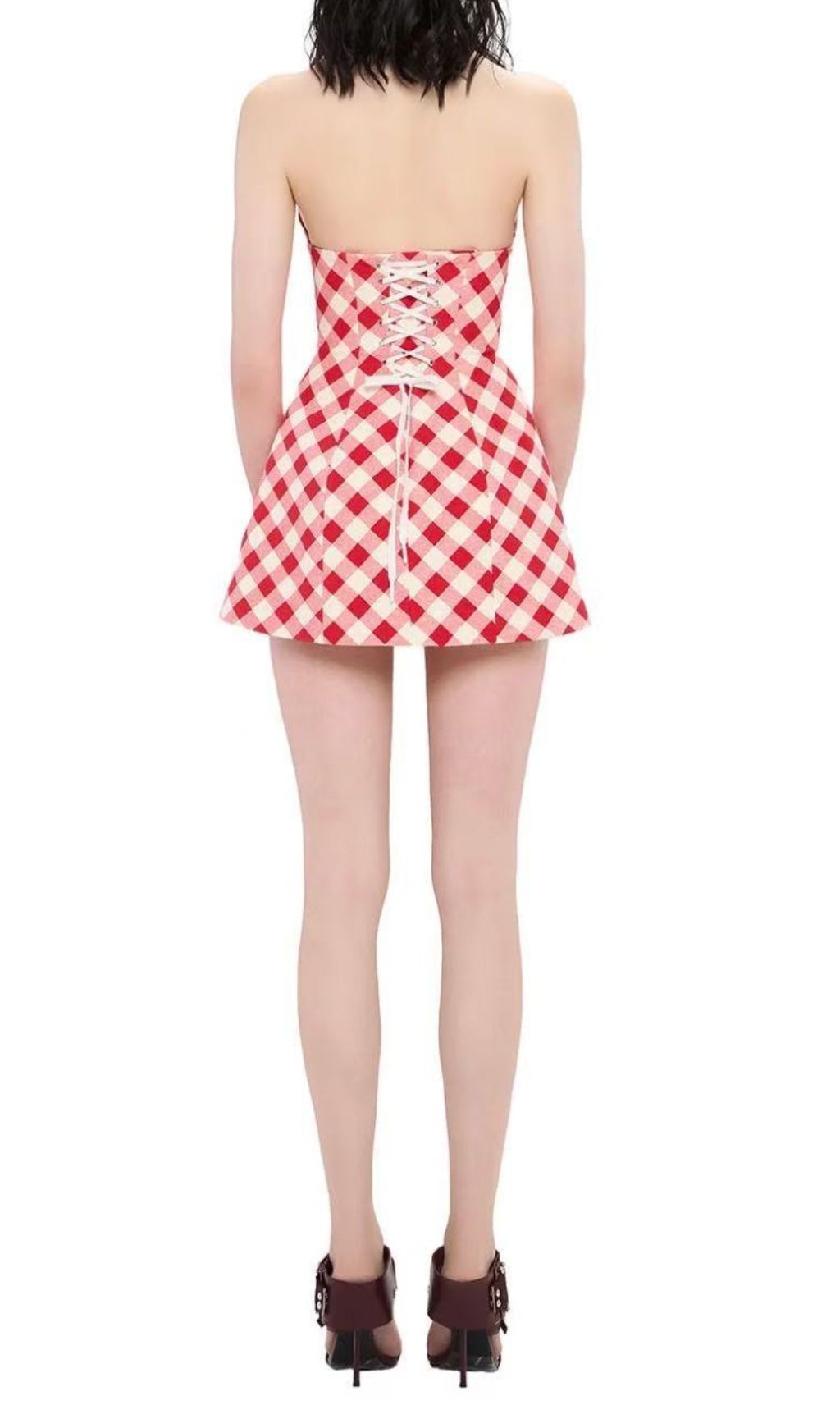 Irela Halter Check Mini Dress Flowering Girl