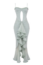 Taylor Ruffled Mesh Maxi Dress - Blue Flowering Girl