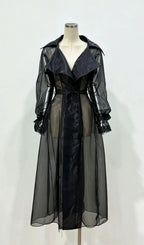 Leszcyna Black Chiffon Coat Flowering Girl