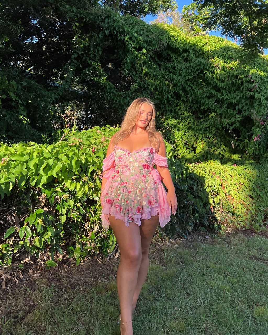 The Rosetta Silk Mini Dress Flowering Girl