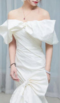 Aviatrix White Bow Wedding Dress Flowering Girl