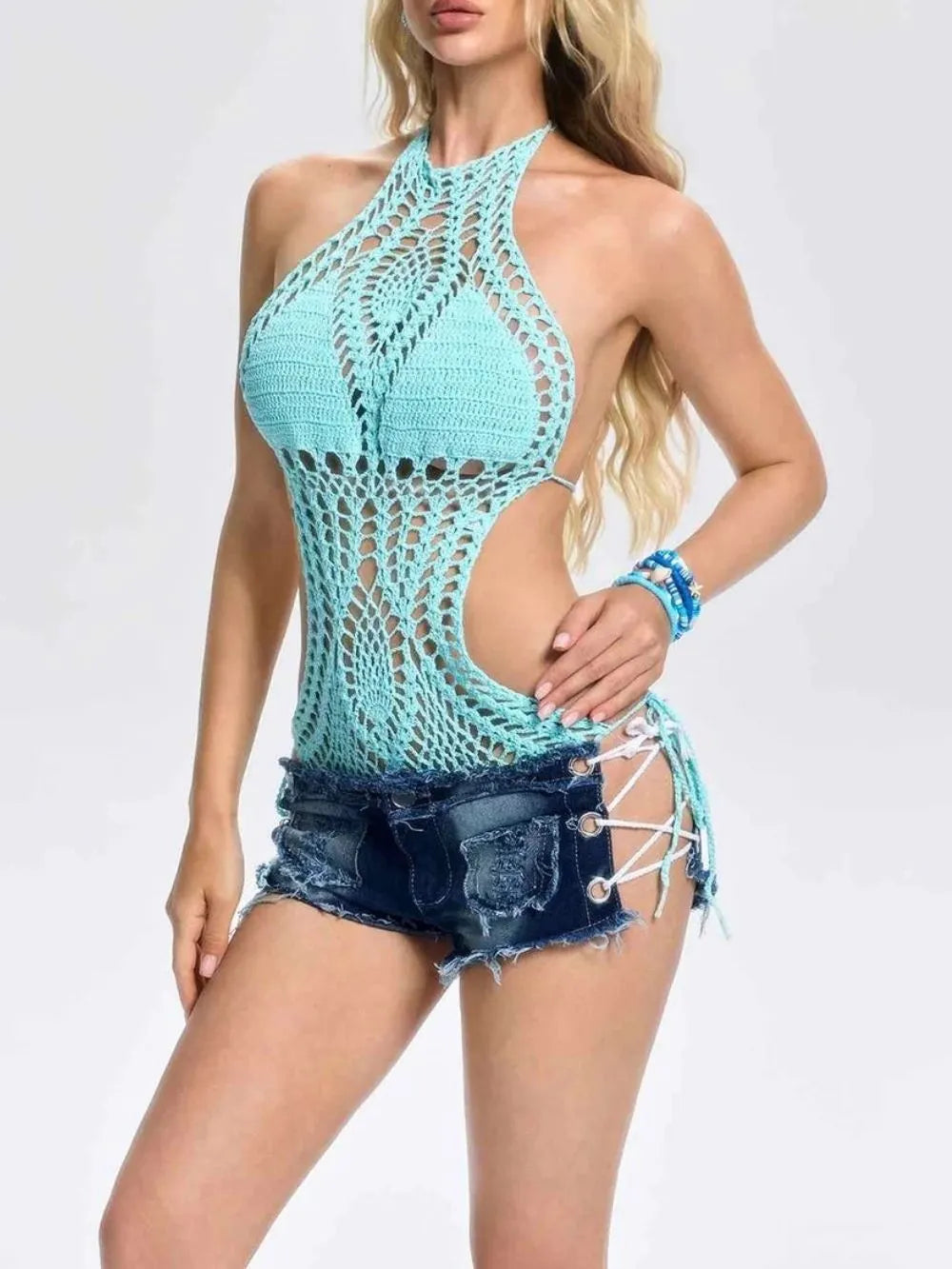 Galvane Cutout Knitted Bodysuit Flowering Girl