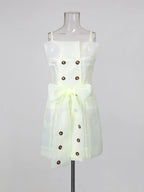 Maelys Strappy Button Mini Dress Flowering Girl